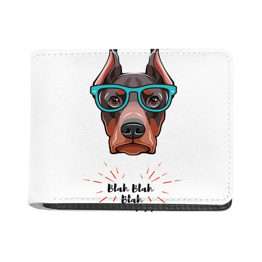 Dobermann With Glasses Print Bifold Wallet