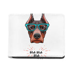 Dobermann With Glasses Print Bifold Wallet
