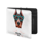 Dobermann With Glasses Print Bifold Wallet