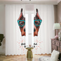 Dobermann With Glasses Print Dimout Pencil Pleat Curtains