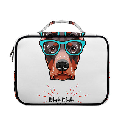 Dobermann With Glasses Print Briefcase Bible Bag
