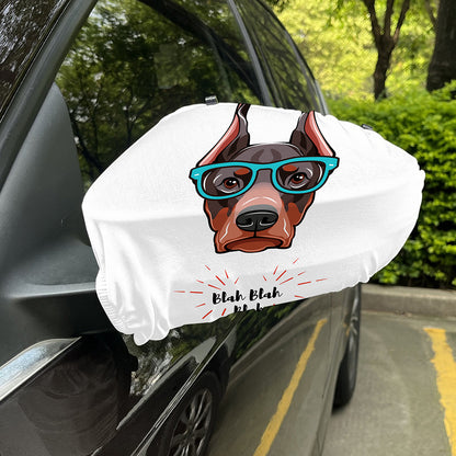 Dobermann With Glasses Print Car Side Mirror Covers