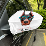 Dobermann With Glasses Print Car Side Mirror Covers