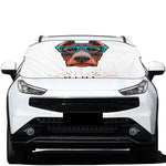 Dobermann With Glasses Print Car Windshield Snow Cover