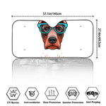 Dobermann With Glasses Print Car Windshield Sun Shade
