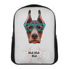 Dobermann With Glasses Print Casual Backpack