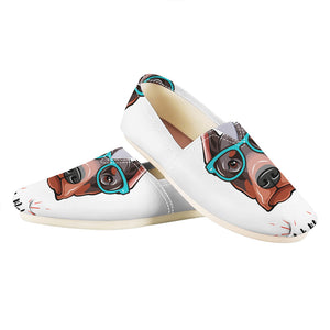 Dobermann With Glasses Print Casual Shoes