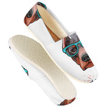 Dobermann With Glasses Print Casual Shoes