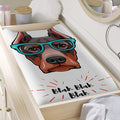 Dobermann With Glasses Print Changing Pad Cover