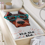 Dobermann With Glasses Print Changing Pad Cover