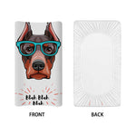 Dobermann With Glasses Print Changing Pad Cover