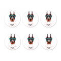Dobermann With Glasses Print Coaster Set