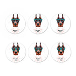 Dobermann With Glasses Print Coaster Set