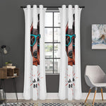 Dobermann With Glasses Print Curtain