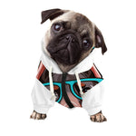 Dobermann With Glasses Print Dog Zip Up Hoodie