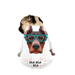 Dobermann With Glasses Print Dog Zip Up Jacket