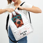Dobermann With Glasses Print Drawstring Backpack