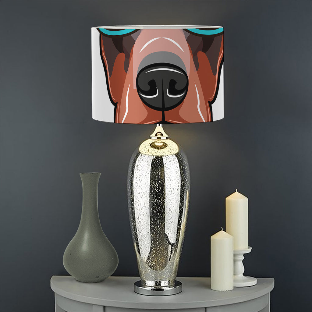 Dobermann With Glasses Print Drum Lamp Shade