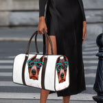 Dobermann With Glasses Print Duffle Bag