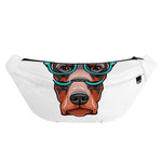 Dobermann With Glasses Print Fanny Pack