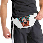 Dobermann With Glasses Print Fanny Pack