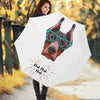 Dobermann With Glasses Print Foldable Umbrella