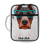 Dobermann With Glasses Print Front Pocket Bible Bag