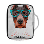 Dobermann With Glasses Print Front Pocket Bible Bag