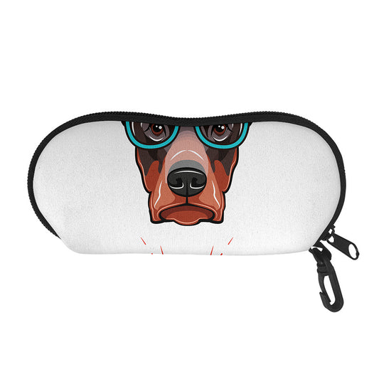 Dobermann With Glasses Print Glasses Case