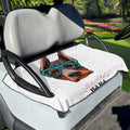 Dobermann With Glasses Print Golf Cart Seat Cover