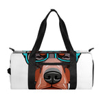 Dobermann With Glasses Print Gym Bag