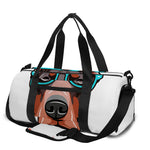 Dobermann With Glasses Print Gym Bag