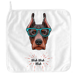 Dobermann With Glasses Print Hand Towel