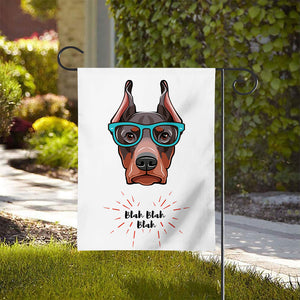 Dobermann With Glasses Print House Flag