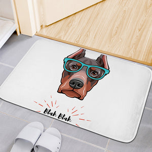 Dobermann With Glasses Print Indoor Door Mat