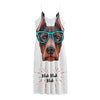 Dobermann With Glasses Print Jersey Midi Cami Dress