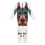 Dobermann With Glasses Print Jumpsuit