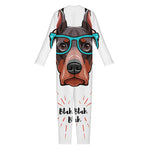 Dobermann With Glasses Print Jumpsuit