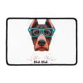 Dobermann With Glasses Print Kitchen Mat