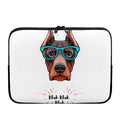 Dobermann With Glasses Print Laptop Sleeve