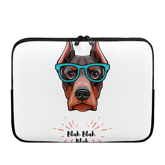 Dobermann With Glasses Print Laptop Sleeve