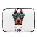 Dobermann With Glasses Print Laptop Sleeve