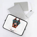 Dobermann With Glasses Print Laptop Sleeve