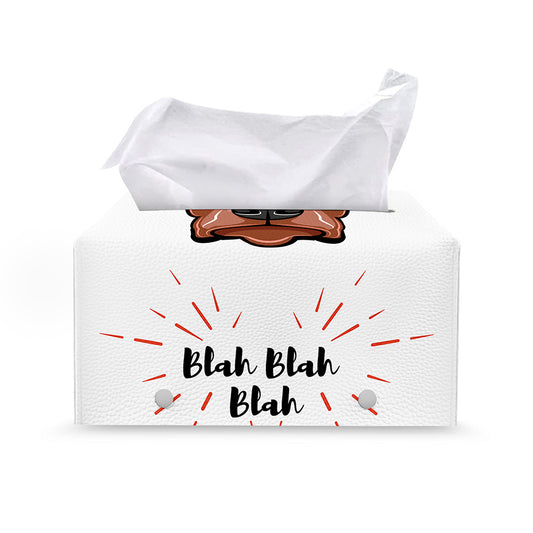 Dobermann With Glasses Print Leather Tissue Box Cover