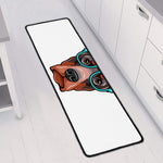 Dobermann With Glasses Print Long Kitchen Mat