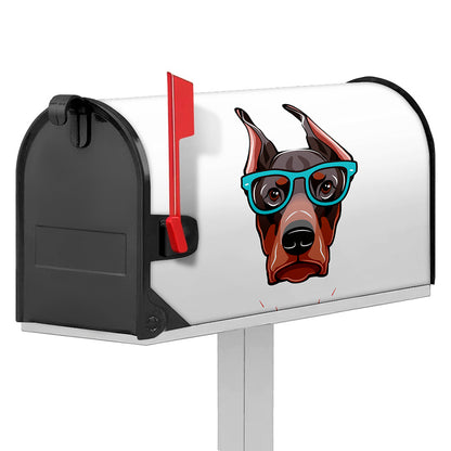 Dobermann With Glasses Print Mailbox Cover