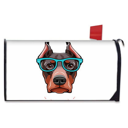 Dobermann With Glasses Print Mailbox Cover