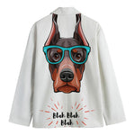 Dobermann With Glasses Print Men's Blazer