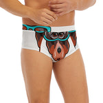 Dobermann With Glasses Print Men's Briefs