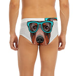 Dobermann With Glasses Print Men's Briefs